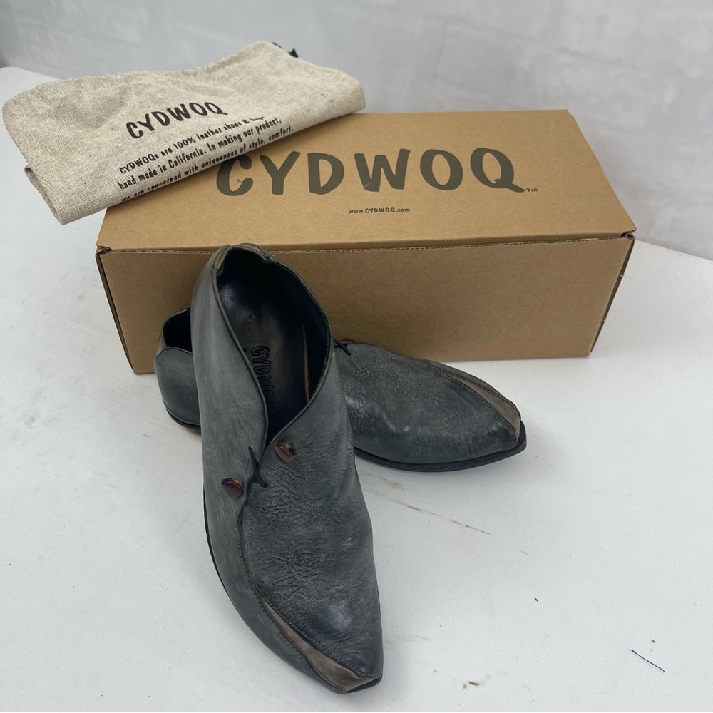Cydwoq Handmade Leather Shoes Women’s Size‎ 36.5 Black Minimalist Slip-On